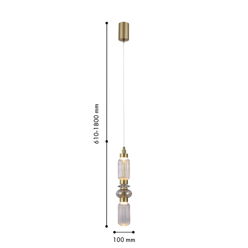 4238-1P, подвес, D100xH610/1800, LEDx12W, 1040LM, 4000K, included Favourite