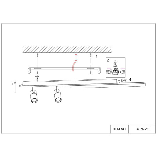 4076-2C, потолочный светильник, L1000xW120xH160, LEDx50W, 2200-4200LM, 3000-6000K, included, remote control Favourite