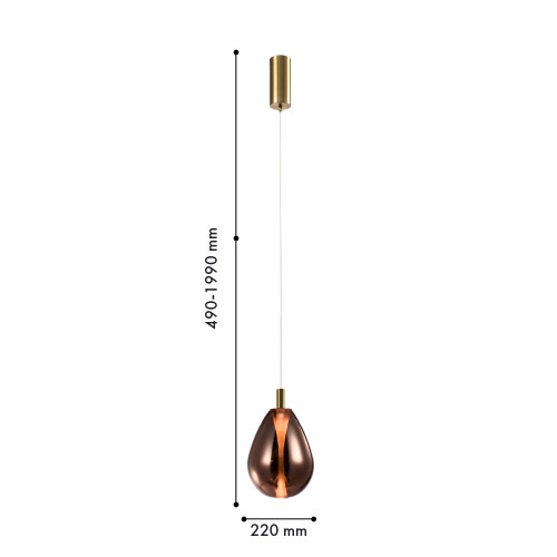 4256-2P, подвес, D220xH490/1990, LEDx4.3W, 520LM, 4000K, included Favourite