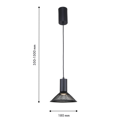 4623-1P, подвес, D180xH350/1500, 1xLEDx6W, 660LM, 3000K, included Favourite