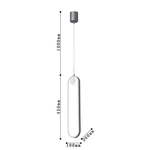 4222-1P, подвес, D60xW100xH450/1450, LEDx20W, 1600LM, 4000K, included Favourite