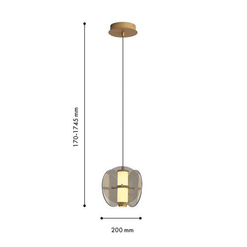 4625-1P, подвес, D200xH210/1745, LEDx10W, 490LM, 3000K, included Favourite