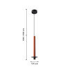 4405-1P, подвес, D120xH500/1500, LEDx6W, 525LM, 4000K, IP20, included Favourite