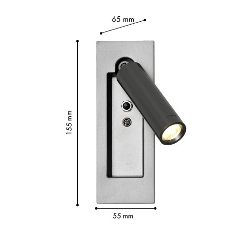 4496-1W, настенный светильник, D65xW55xH155, LEDx3W, 200LM, 4000K, included, switch Favourite