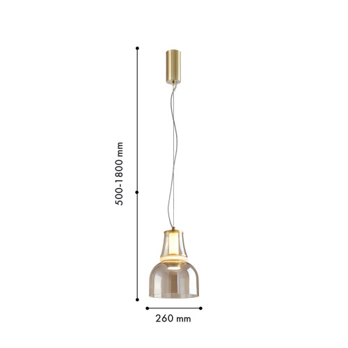 4242-1P, подвес, D260xH500/1800, LEDx6W, 639LM, 4000K, included Favourite