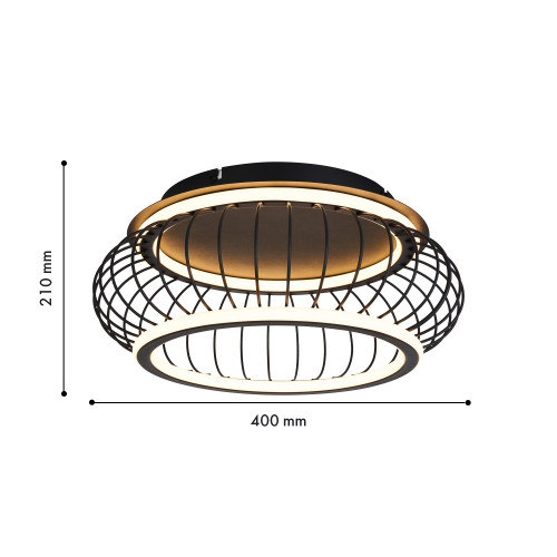 4435-2C, потолочный светильник, D400xH210, LEDx40W, 4300LM, 3000-6000K, included, remote control Favourite