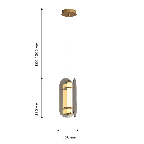 4625-2P, подвес, D190xH420/1925, LEDx16W, 860LM, 3000K, included Favourite