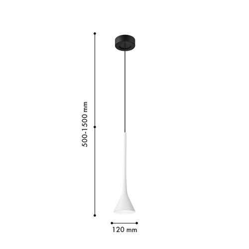 4407-1P, подвес, D120xH500/1500, LEDx6W, 525LM, 4000K, IP20, included Favourite