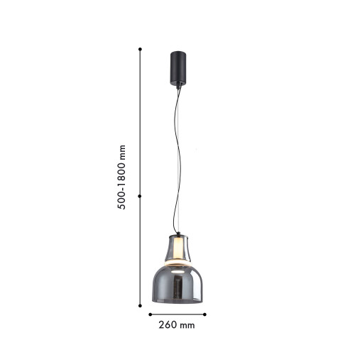 4243-1P, подвес, D260xH500/1800, LEDx6W, 639LM, 4000K, included Favourite
