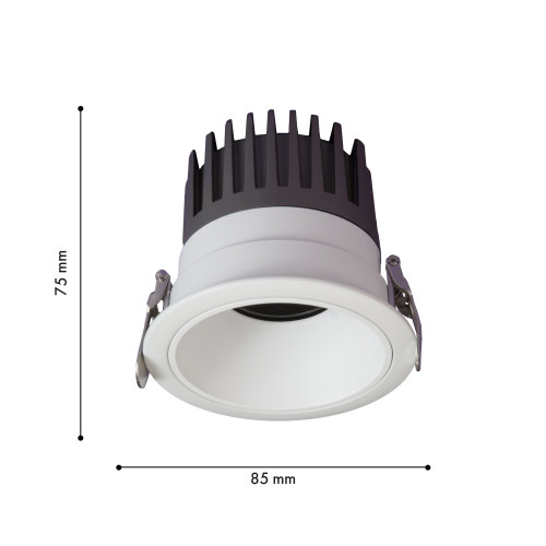 4424-1C, врезной светильник, D85xH75, cutout:D75, LEDx12W, 1020LM, 4000K, IP20, CRI>90, beam angle:36, included Favourite