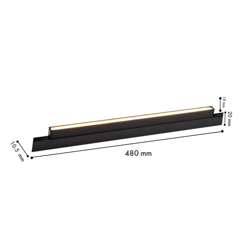 4579-1U, трековый светильник, L480xW10.5xH18, LEDx12W, 48V, 380LM, 2700-5700K, CRI>90, beam angle:100, included Favourite