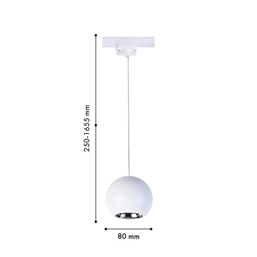 4228-1P, трековый светильник, D80xH1650, LEDx8W, 42V, 400LM, 3000-6000K, CRI>90, included Favourite