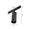 4581-1U, трековый светильник, D45xL145xH130, LEDx10W, 48V, 660LM, 2700-5700K, CRI>90, beam angle:36, included Favourite