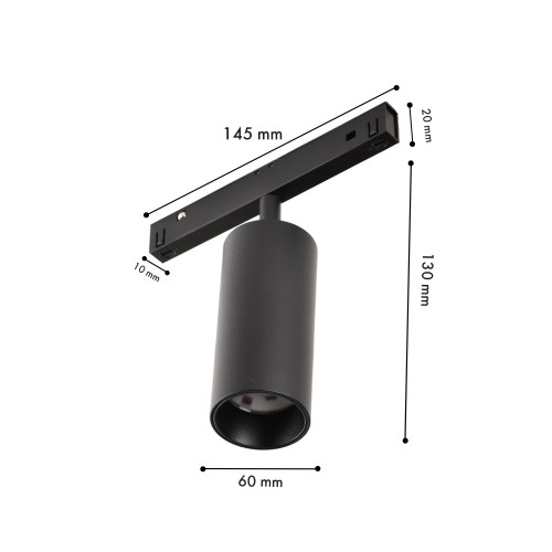 4582-1U, трековый светильник, D60xL145xH130, LEDx18W, 48V, 1020LM, 2700-5700K, CRI>90, beam angle:36, included Favourite
