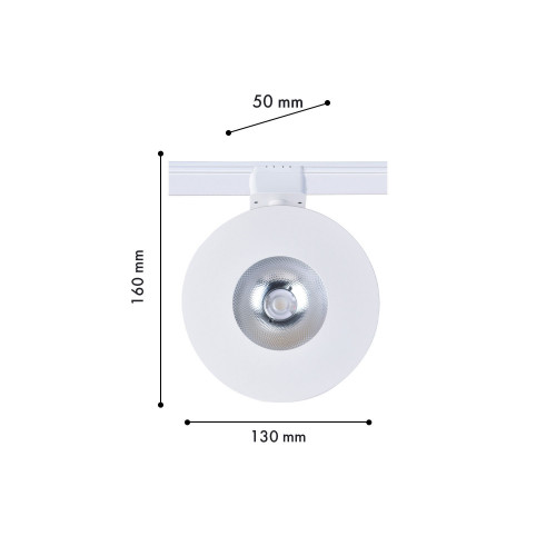 4231-1U, трековый светильник, D130xH160, LEDx8W, 42V, 550LM, 3000-6000K, CRI>90, included Favourite