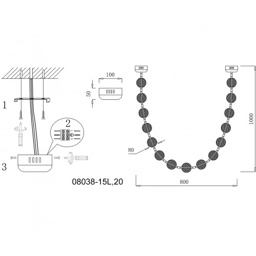 08038-15L,20 Подвес Амита бронза Led 90W (4000K) Kink Light