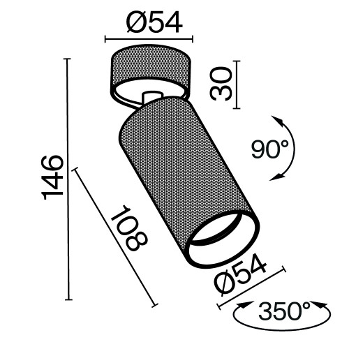 Потолочный светильник Technical C082CL-01-GU10-B