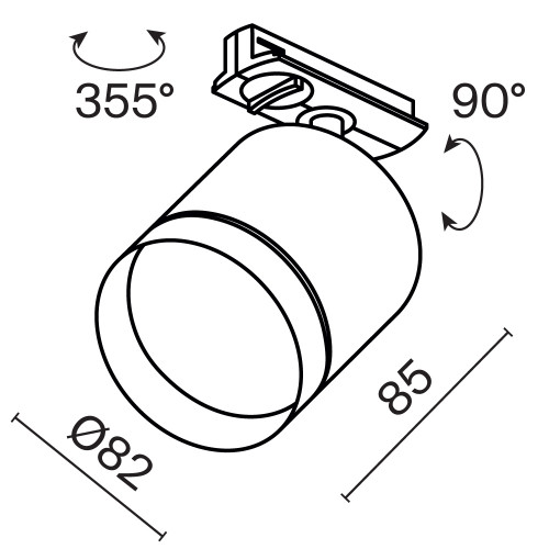 Трековый светильник Technical TR088-1-GX53-W