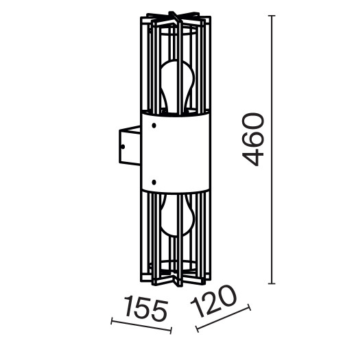 Уличный настенный светильник Outdoor O453WL-02GF