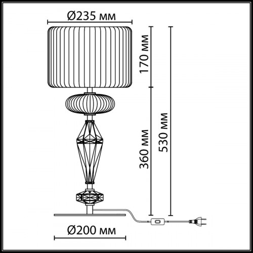 Настольная лампа ODEON LIGHT TERRA 5414/2T