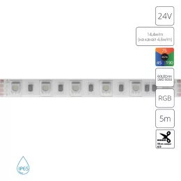 Светодиодная лента 24V 14,4W/m (на канал 4,8W/m) RGB 5м IP65 Arte Lamp AQUA TAPE A2406010-02-RGB