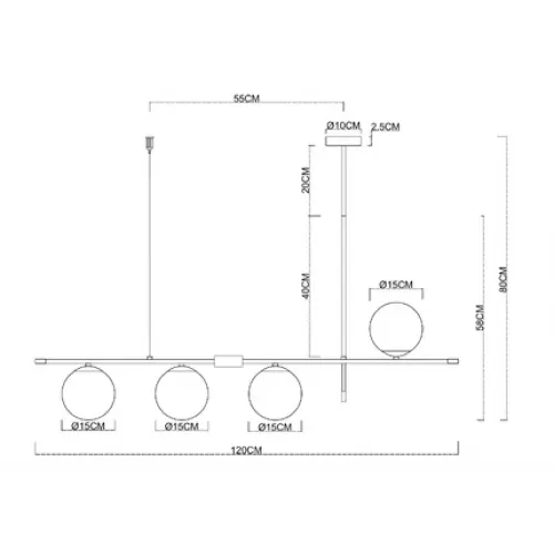 Люстра на штанге Arte Lamp ARKAB A2225SP-4BK