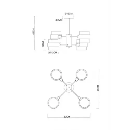 Люстра на штанге Arte Lamp CARLO A8205SP-4BK