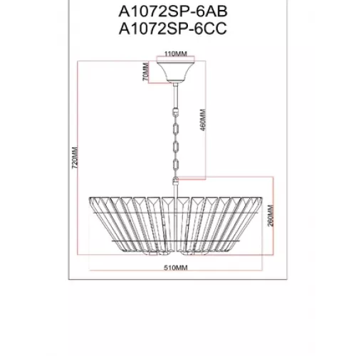 Подвесная люстра Arte Lamp FLORIZEL A1072SP-6CC