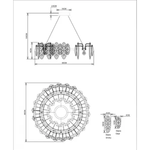 Подвесная люстра Divinare OPHELIA 7203/17 LM-8