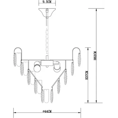 Подвесная люстра Arte Lamp VIVIEN A2719SP-6GO