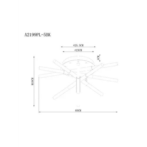 Потолочная люстра Arte Lamp FERNANDO A2199PL-5BK