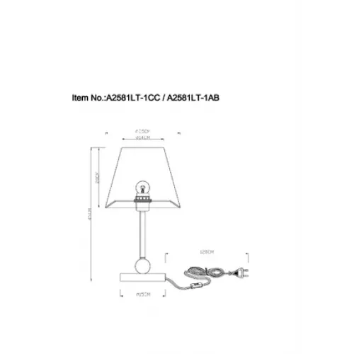 Кабинетная настольная лампа Arte Lamp ELBA A2581LT-1AB