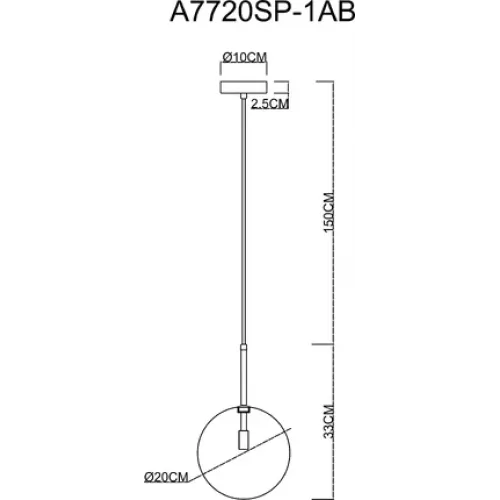 Подвесной светильник Arte Lamp CAMERON A7720SP-1AB
