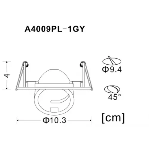 Точечный встраиваемый светильник Arte Lamp ACCENTO A4009PL-1GY