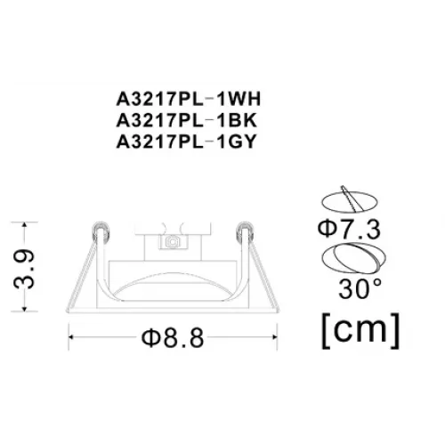 Точечный встраиваемый светильник Arte Lamp ACCENTO A3217PL-1GY