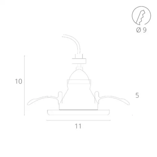 Точечный встраиваемый светильник Arte Lamp TAURUS A6663PL-1BK