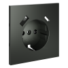 Накладка для розетки с заземлением и защитными шторками, с USB A+C, S70 (титан)