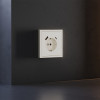 Накладка для розетки с заземлением и защитными шторками, с USB A+C, S70 (хлопок)