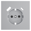 Накладка для розетки с заземлением и защитными шторками, с USB A+C, S70 (серый)