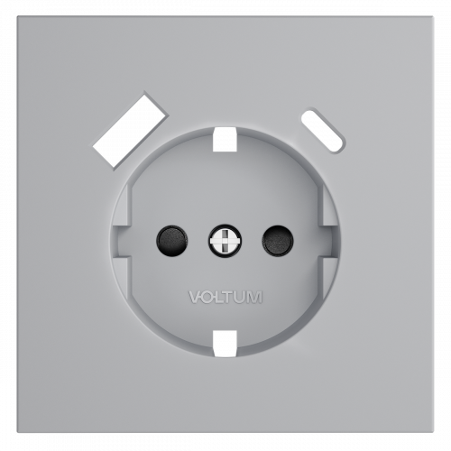 Накладка для розетки с заземлением и защитными шторками, с USB A+C, S70 (серый)