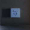 Накладка для розетки с заземлением и защитными шторками, с USB A+C, S70 (деним)