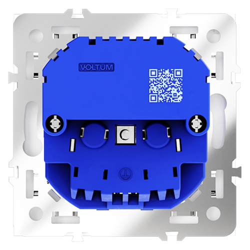 Розетка встраиваемая VOLTUM S70 с заземлением и защитными шторками, 16А, с USB, A+С, (белый матовый)