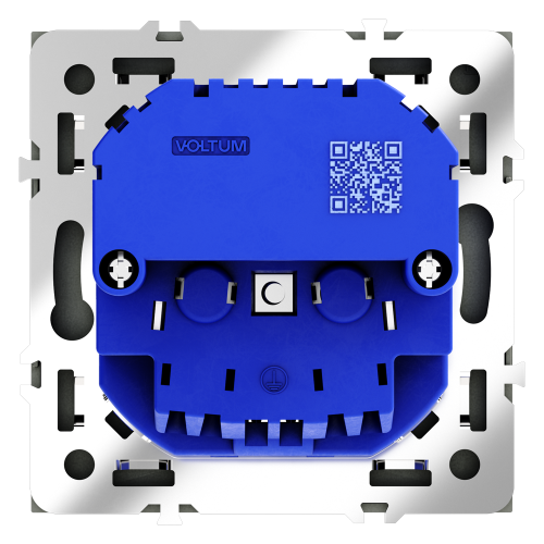 Розетка встраиваемая VOLTUM S70 с заземлением и защитными шторками, 16А, с USB, A+A, (титан)