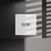 Розетка телевизионная встраиваемая VOLTUM S70 TV+RJ45 кат. 6, (белый матовый)