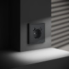 Розетка встраиваемая VOLTUM S70 с заземлением и защитными шторками, 16А, с USB, A+A, (графит)