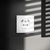Розетка встраиваемая VOLTUM S70 с заземлением и защитными шторками, 16А, с USB, A+A, (белый глянцевы