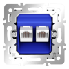Механизм розетки компьютерной двойной RJ45+RJ45 кат.6, S70
