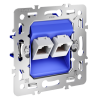 Механизм розетки компьютерной двойной RJ45+RJ45 кат.6, S70