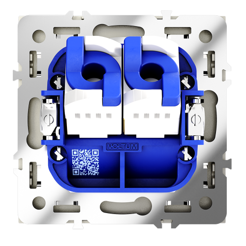Розетка компьютерная встраиваемая VOLTUM S70 двойная RJ45+RJ45 кат.6, (шелк)