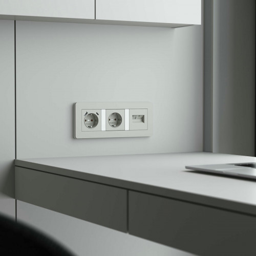 W1291104/ Накладка для двойной розетки Еthernet RJ-45 (дымчатый)